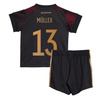 Saksa Thomas Muller #13 Vieras Peliasu Lasten MM-kisat 2022 Lyhythihainen (+ Lyhyet housut)